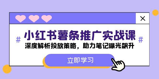 小红书-薯 条 推 广 实战课：深度解析投放策略，助力笔记曝光飙升风钥吧-网创项目资源站-副业项目-创业项目-搞钱项目风钥吧