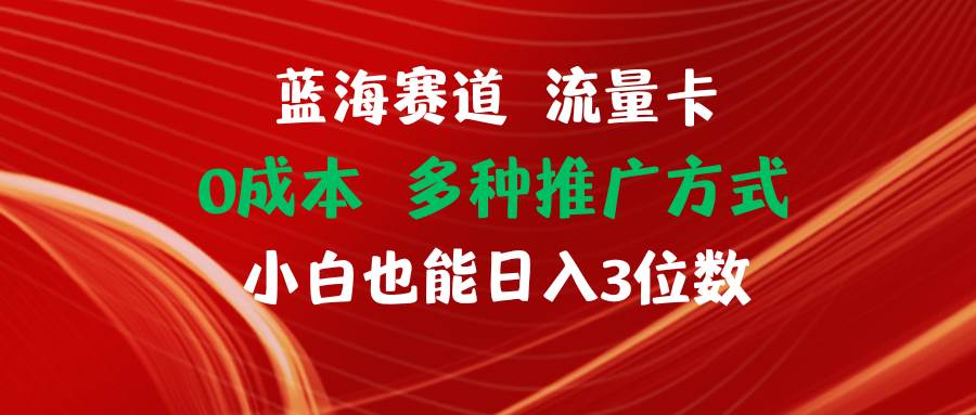 蓝海赛道 流量卡 0成本 小白也能日入三位数风钥吧-网创项目资源站-副业项目-创业项目-搞钱项目风钥吧