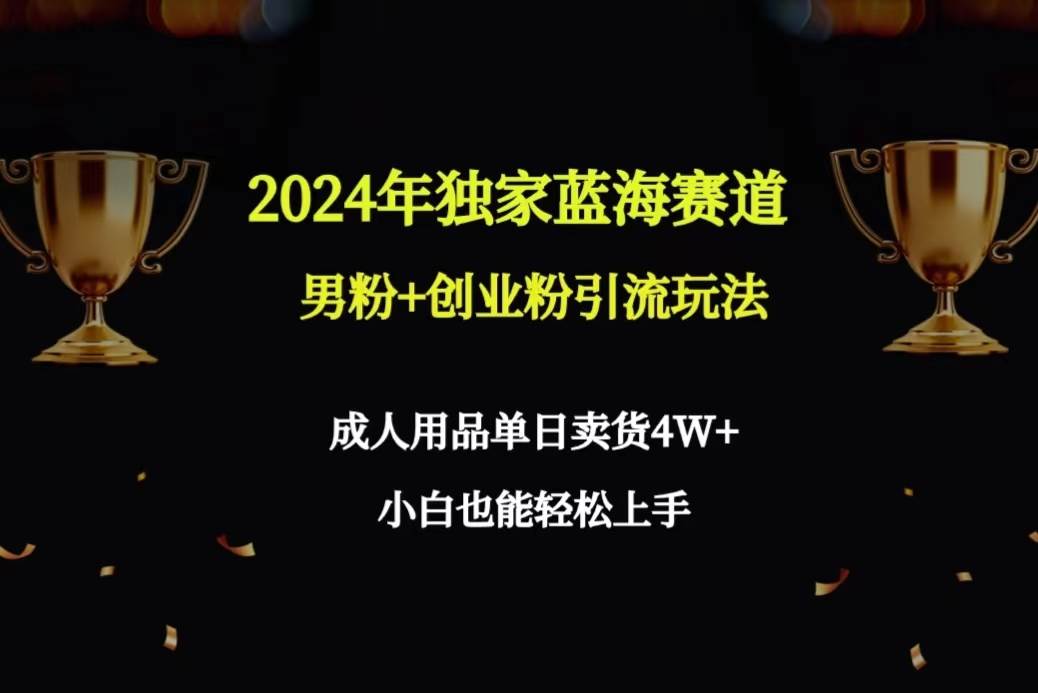 2024年独家蓝海赛道男粉+创业粉引流玩法，成人用品单日卖货4W+保姆教程风钥吧-网创项目资源站-副业项目-创业项目-搞钱项目风钥吧
