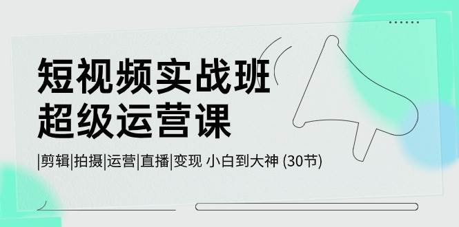 短视频实战班-超级运营课，|剪辑|拍摄|运营|直播|变现 小白到大神 (30节)风钥吧-网创项目资源站-副业项目-创业项目-搞钱项目风钥吧