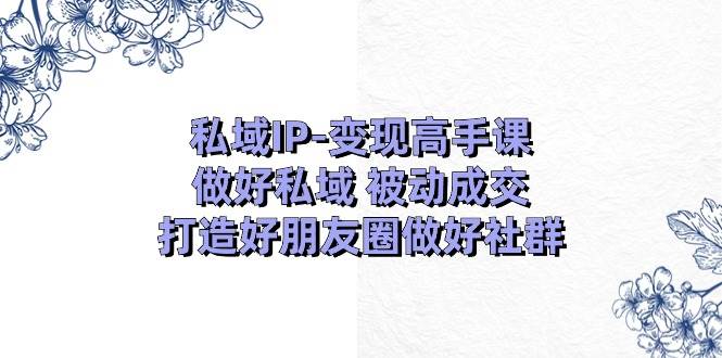 私域IP-变现高手课：做好私域 被动成交，打造好朋友圈做好社群（18节）风钥吧-网创项目资源站-副业项目-创业项目-搞钱项目风钥吧
