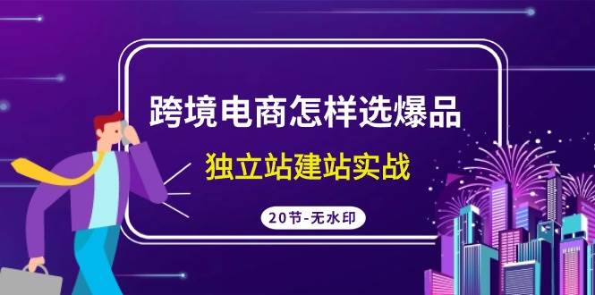 跨境电商怎样选爆品，独立站建站实战（20节高清无水印课）风钥吧-网创项目资源站-副业项目-创业项目-搞钱项目风钥吧