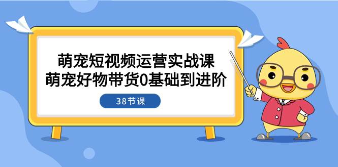 萌宠·短视频运营实战课：萌宠好物带货0基础到进阶（38节课）风钥吧-网创项目资源站-副业项目-创业项目-搞钱项目风钥吧