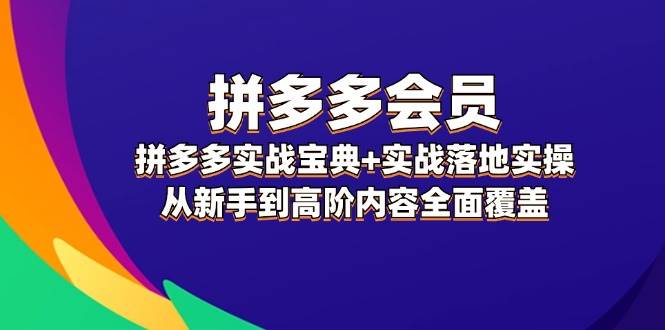 拼多多 会员，拼多多实战宝典+实战落地实操，从新手到高阶内容全面覆盖风钥吧-网创项目资源站-副业项目-创业项目-搞钱项目风钥吧