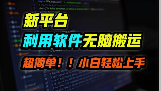 新平台用软件无脑搬运，月赚10000+，小白也能轻松上手风钥吧-网创项目资源站-副业项目-创业项目-搞钱项目风钥吧