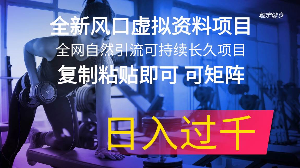 全新风口虚拟资料项目 全网自然引流可持续长久项目 复制粘贴即可可矩阵…风钥吧-网创项目资源站-副业项目-创业项目-搞钱项目风钥吧
