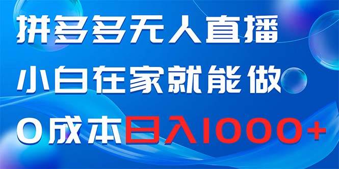 拼多多无人直播，小白在家就能做，0成本日入1000+风钥吧-网创项目资源站-副业项目-创业项目-搞钱项目风钥吧
