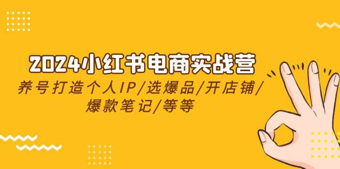 2024小红书电商实战营，养号打造IP/选爆品/开店铺/爆款笔记/等等（24节）风钥吧-网创项目资源站-副业项目-创业项目-搞钱项目风钥吧