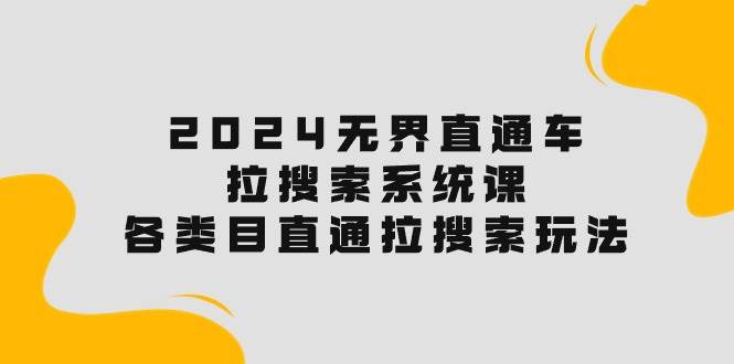 2024无界直通车·拉搜索系统课：各类目直通车 拉搜索玩法！风钥吧-网创项目资源站-副业项目-创业项目-搞钱项目风钥吧