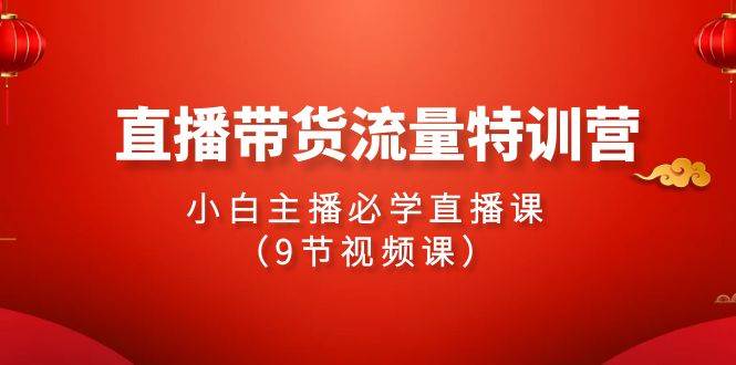 2024直播带货流量特训营，小白主播必学直播课（9节视频课）风钥吧-网创项目资源站-副业项目-创业项目-搞钱项目风钥吧