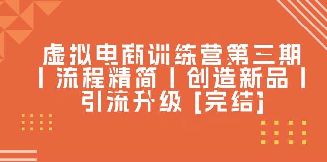 虚拟电商训练营第三期丨流程精简丨创造新品丨引流升级 [完结]风钥吧-网创项目资源站-副业项目-创业项目-搞钱项目风钥吧