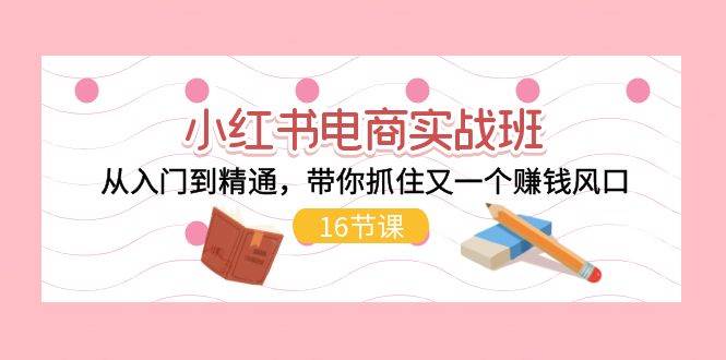 小红书电商实战班，从入门到精通，带你抓住又一个赚钱风口（16节）风钥吧-网创项目资源站-副业项目-创业项目-搞钱项目风钥吧