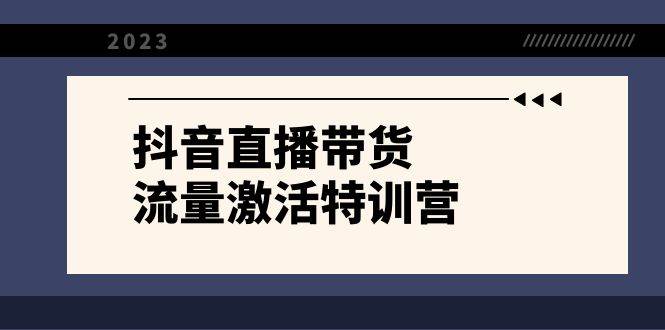 抖音直播带货-流量激活特训营，入行新手小白主播必学（21节课+资料）风钥吧-网创项目资源站-副业项目-创业项目-搞钱项目风钥吧