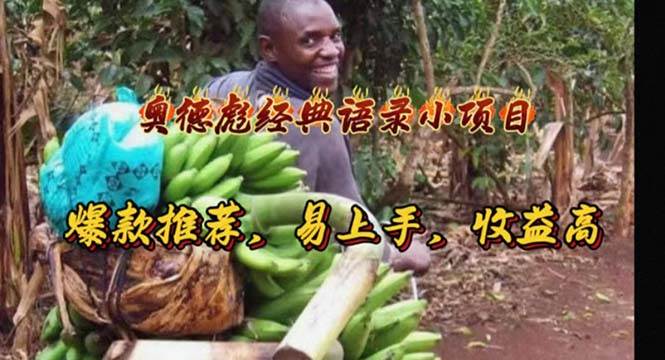 奥德彪经典语录小项目，爆款推荐，易上手，收益高风钥吧-网创项目资源站-副业项目-创业项目-搞钱项目风钥吧