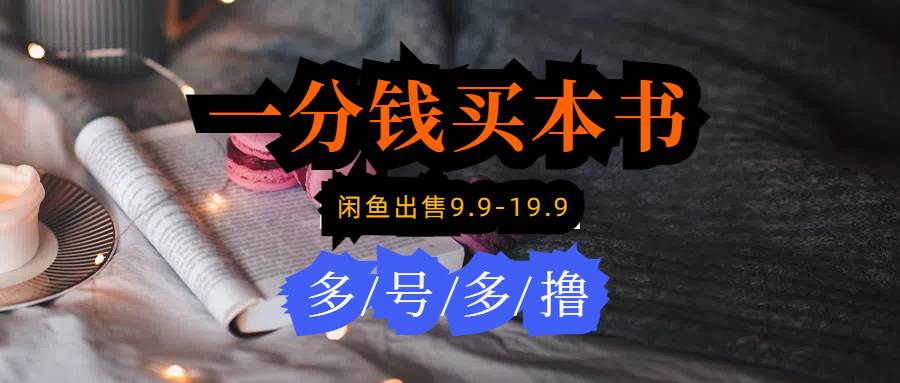 每天花1分钱买一本书，闲鱼出售9.9-19.9不等，多账号多撸 新手小白均可操作风钥吧-网创项目资源站-副业项目-创业项目-搞钱项目风钥吧