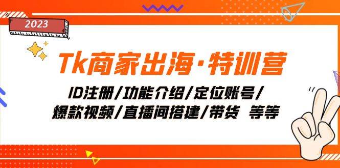 Tk商家出海·特训营：ID注册/功能介绍/定位账号/爆款视频/直播间搭建/带货风钥吧-网创项目资源站-副业项目-创业项目-搞钱项目风钥吧