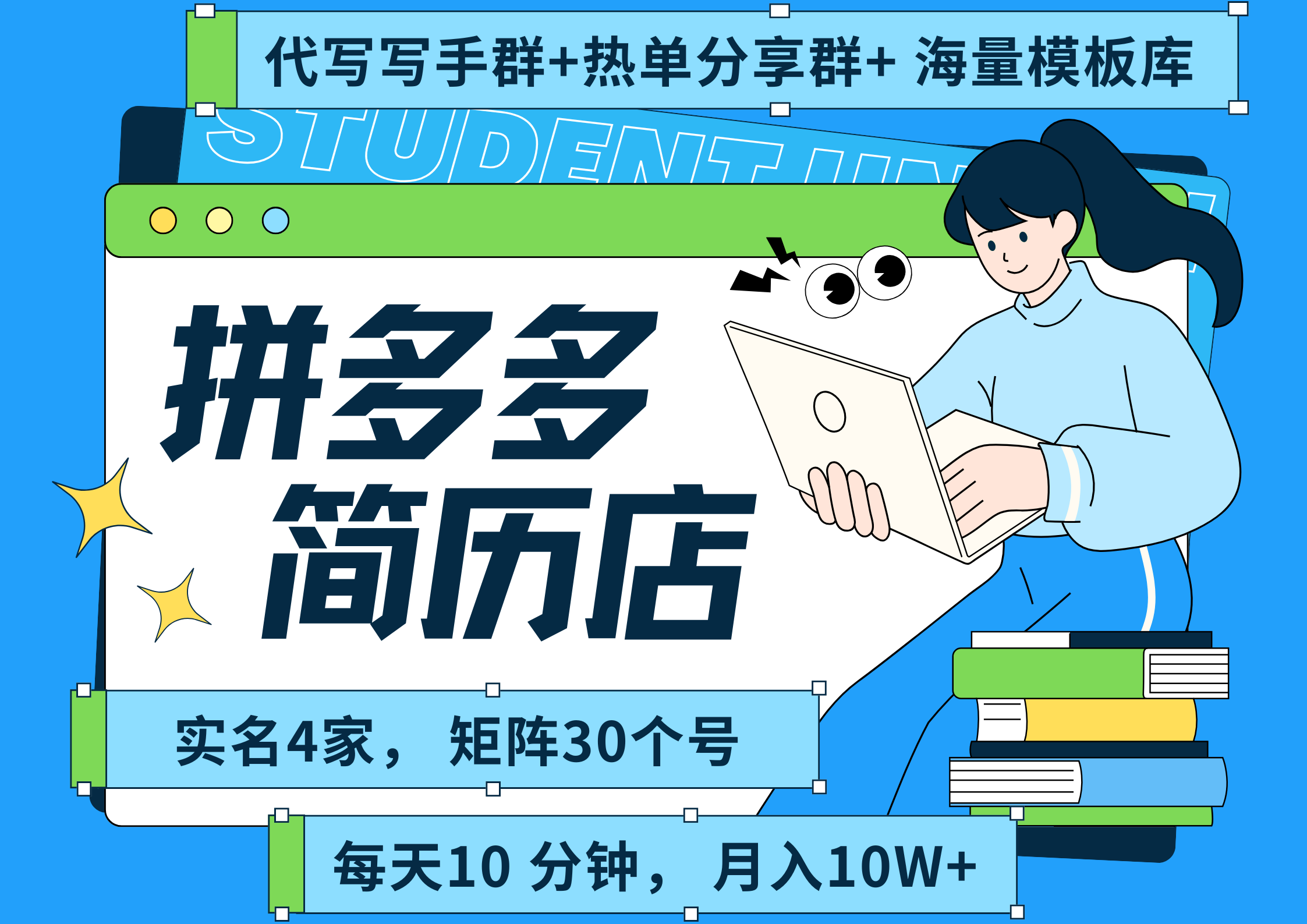 拼多多 虚拟资料 简历 海报代写 全SOP流程 毫无保留分享（含后端资料以及代写渠道）每天十分钟 每人实名四个店  矩阵30个账号  轻轻松松 月入10W风钥吧-网创项目资源站-副业项目-创业项目-搞钱项目风钥吧