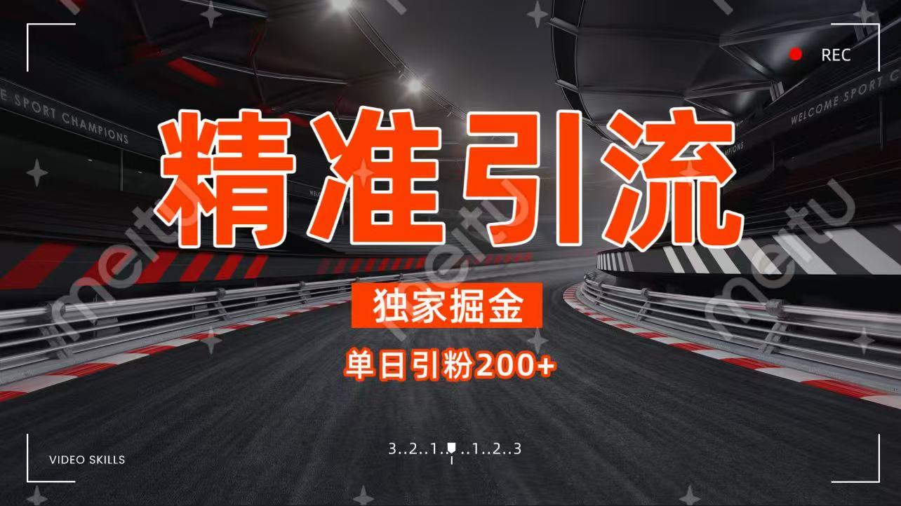 独家野路子精准引流 每日200+风钥吧-网创项目资源站-副业项目-创业项目-搞钱项目风钥吧