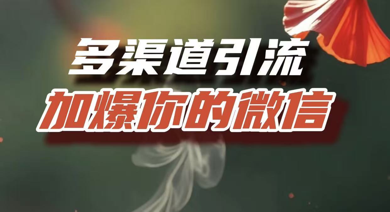 多渠道引流,加爆你的微信,把流量导入到私域,这是每一个想要在互联网赚钱的人必须掌握的底层能力风钥吧-网创项目资源站-副业项目-创业项目-搞钱项目风钥吧