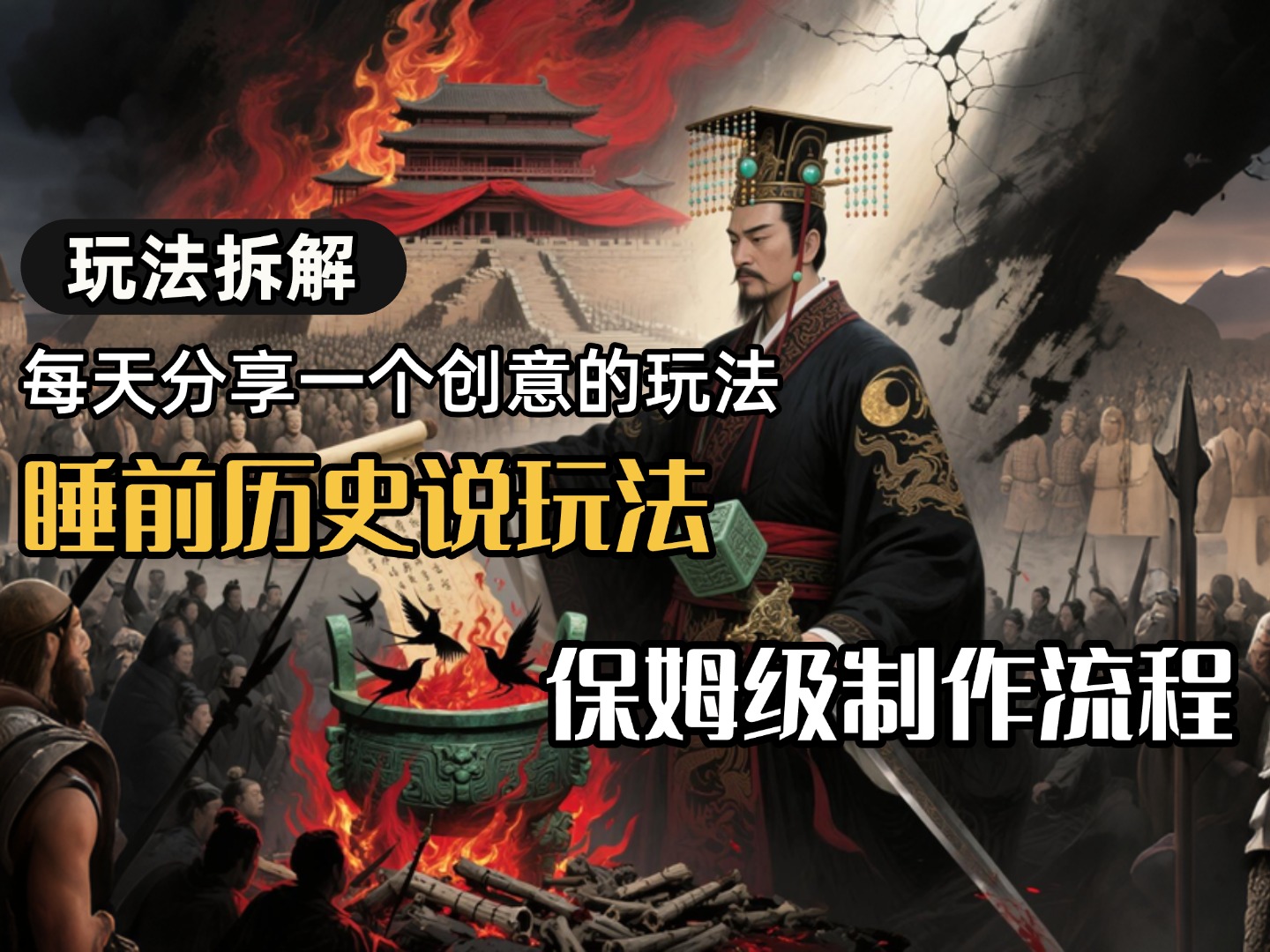 13条作品涨粉24.5万，全流程拆解睡前历史说，保姆级教程风钥吧-网创项目资源站-副业项目-创业项目-搞钱项目风钥吧