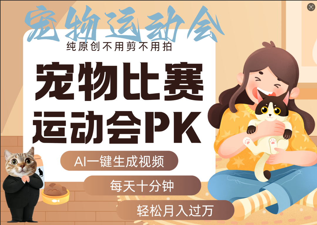 AI萌宠运动员跳水 射击  篮球  足球比赛   每天十分钟 附详细提示词文案库  代替做素材 卖提示词 卖虚拟资料  卖宠物产品 做宠物私人定制产品  带徒弟 带陪跑 卖课  创作者分成 月入5W+风钥吧-网创项目资源站-副业项目-创业项目-搞钱项目风钥吧