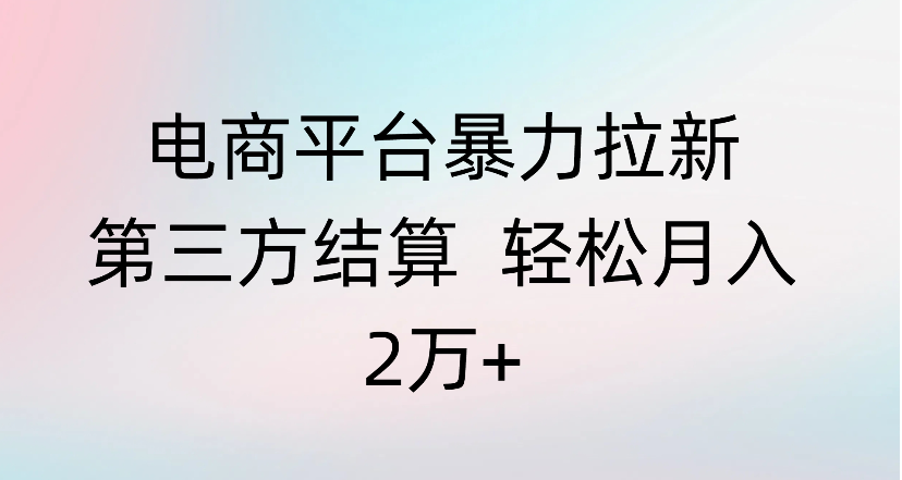 电商平台暴力拉新第三方结算 轻松月入2万+风钥吧-网创项目资源站-副业项目-创业项目-搞钱项目风钥吧