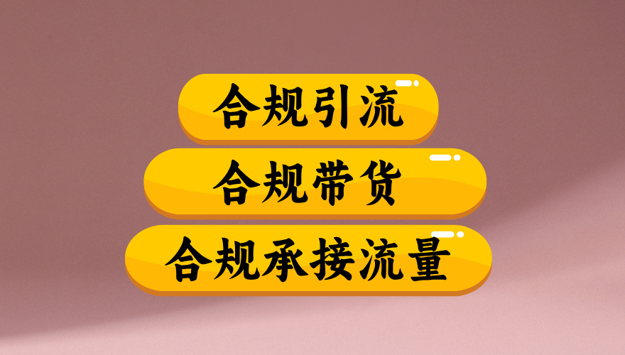 合规引流、合规并且高效地做带货、合规承接流量（揭秘）风钥吧-网创项目资源站-副业项目-创业项目-搞钱项目风钥吧