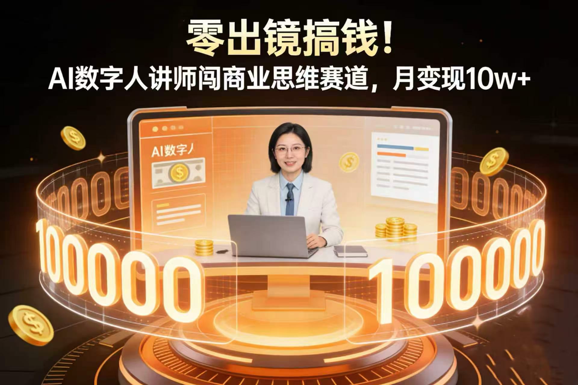 零出镜搞钱！AI 数字人讲师闯商业思维赛道，月变现 10w+风钥吧-网创项目资源站-副业项目-创业项目-搞钱项目风钥吧