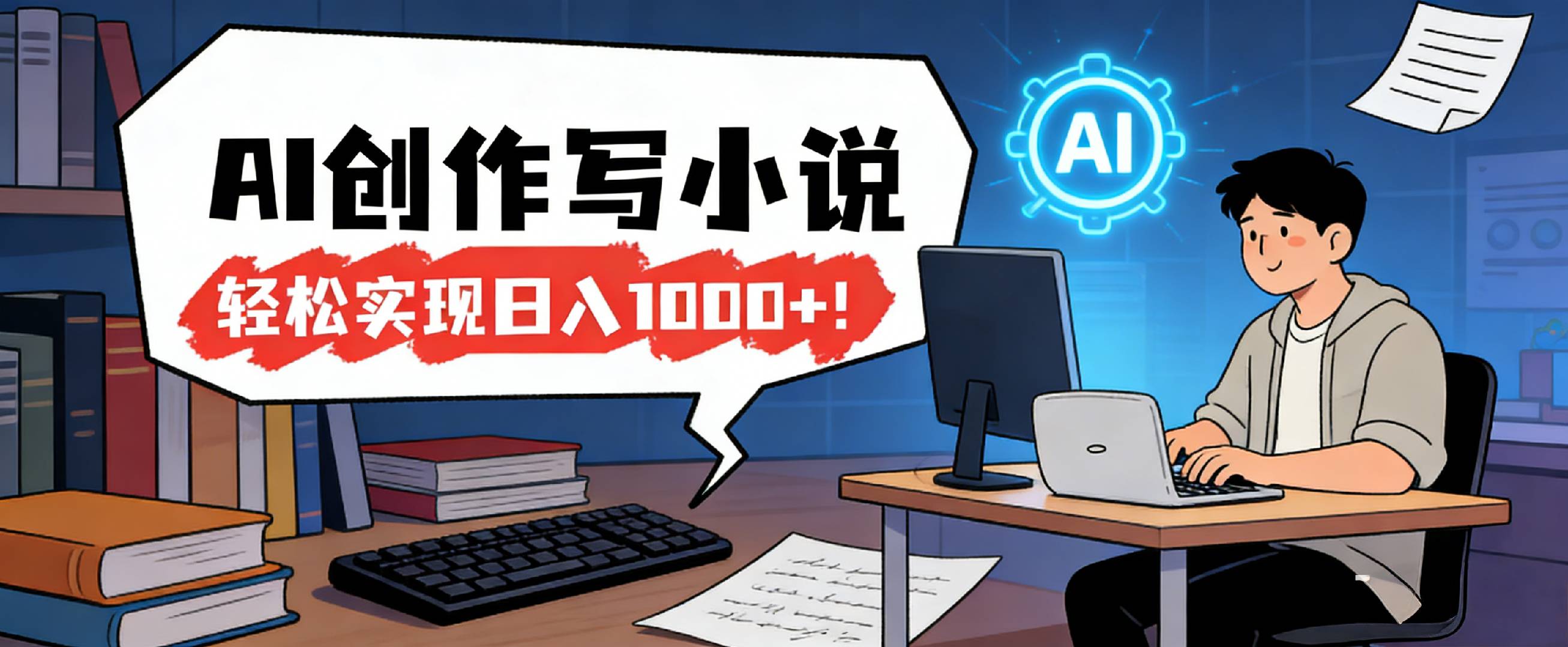 26年最新风口项目，AI工具创作写小说，轻松实现日入1000+风钥吧-网创项目资源站-副业项目-创业项目-搞钱项目风钥吧